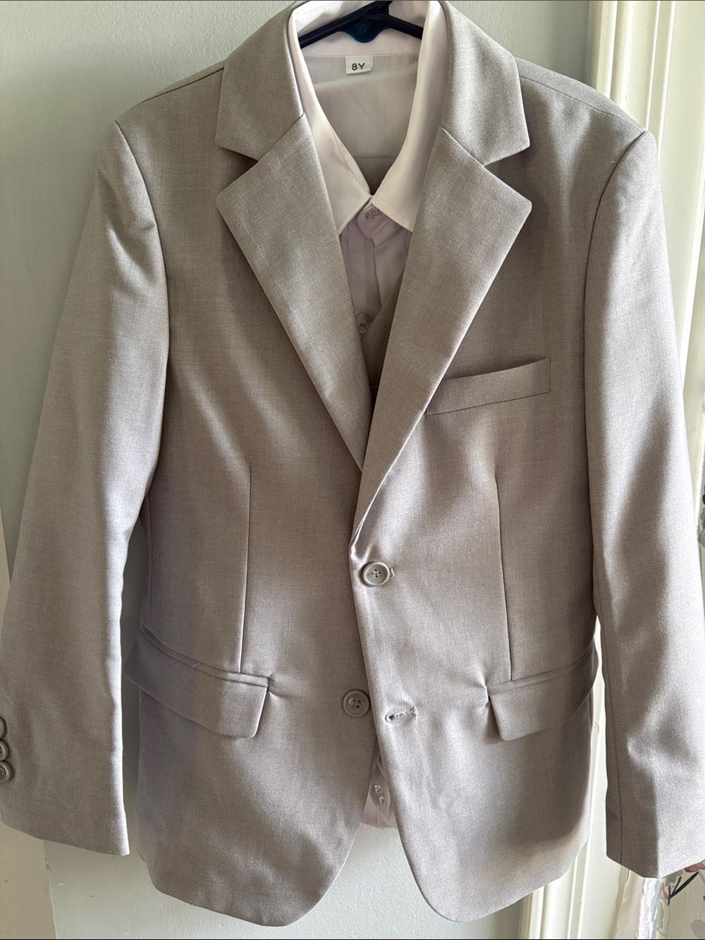 Classic Boys Light Gray 3 piece suit with Shirt
